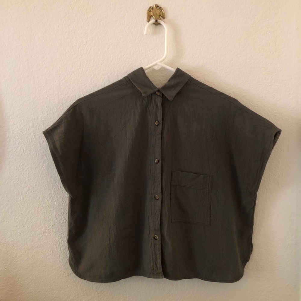 Hackwith Ellie Button-Up in Dark Forest Green